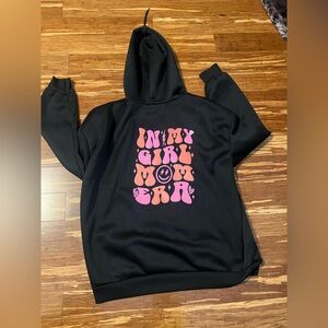 Black Hoodie with Pink Graphic